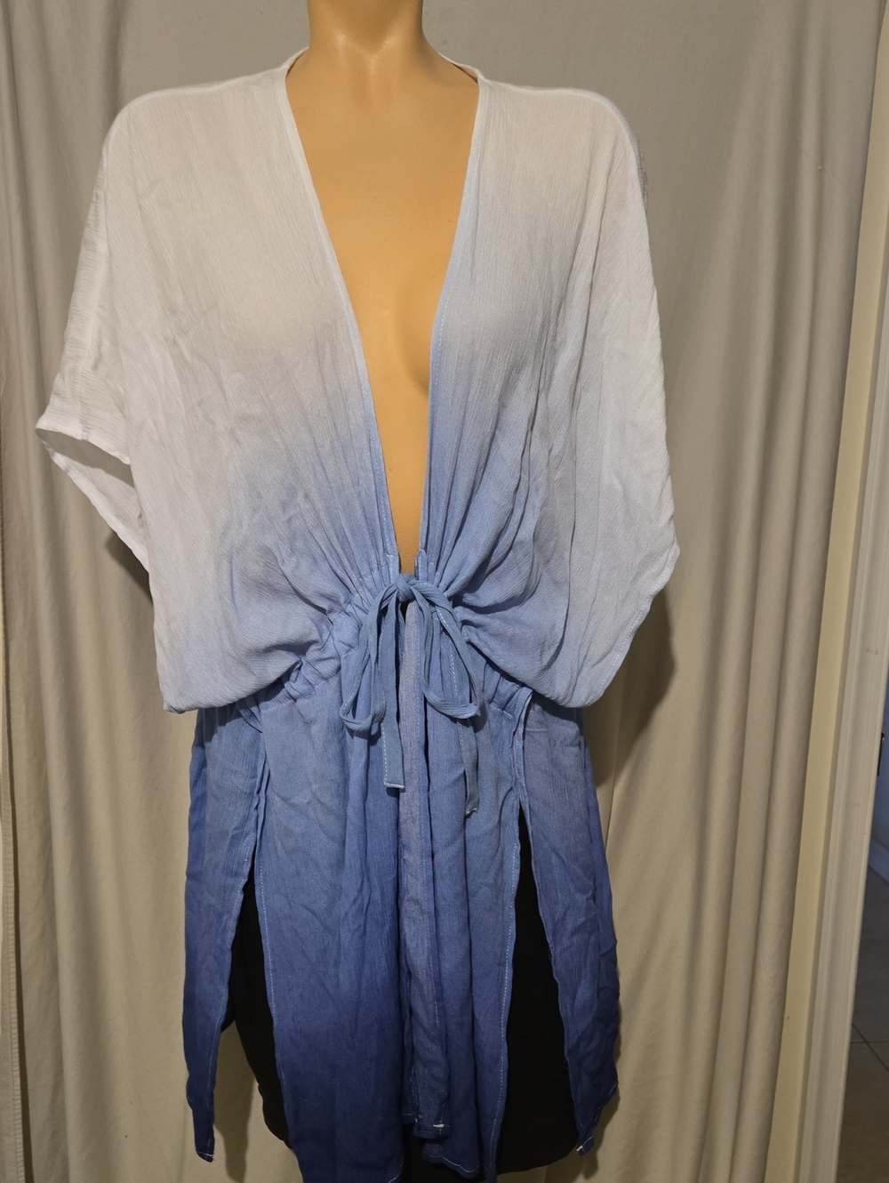 Time and tru white and blue ombre` swim, cover up. New